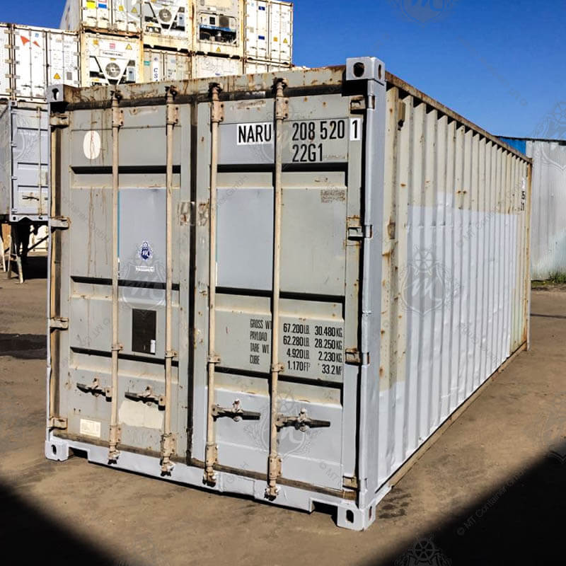 Grauer 20-Fuß-Seecontainer NARU 208520-1.